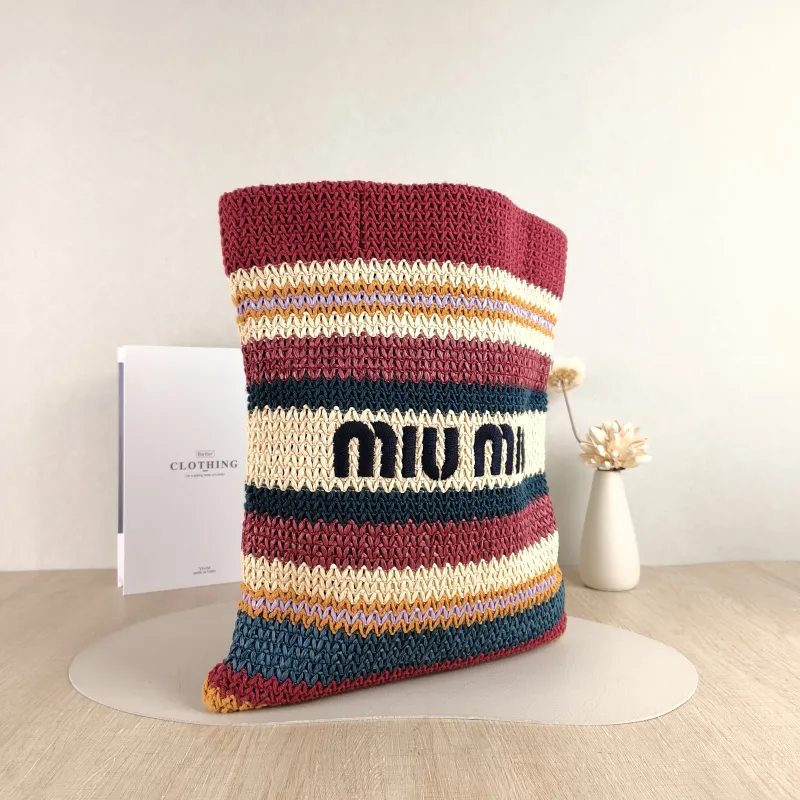 Miumiu Shoulder Bag Raffia Woven One Size 31*38 — cover view 2 of 4