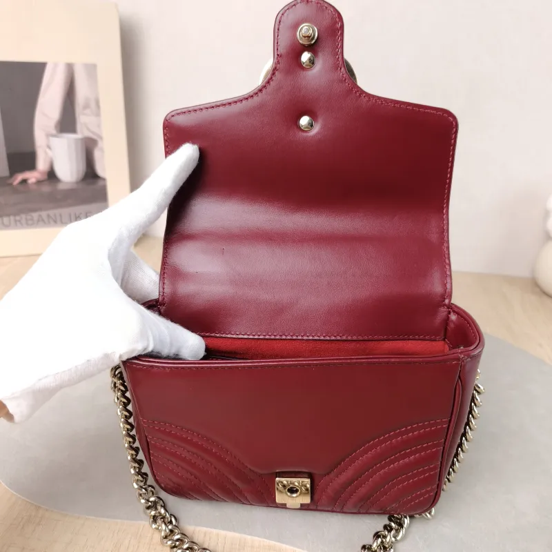 GUCCI Crossbody Bag GG Marmont Marmont Edition Calfskin Mini 17 × 6 × 13 cm — detail view 14 of 15
