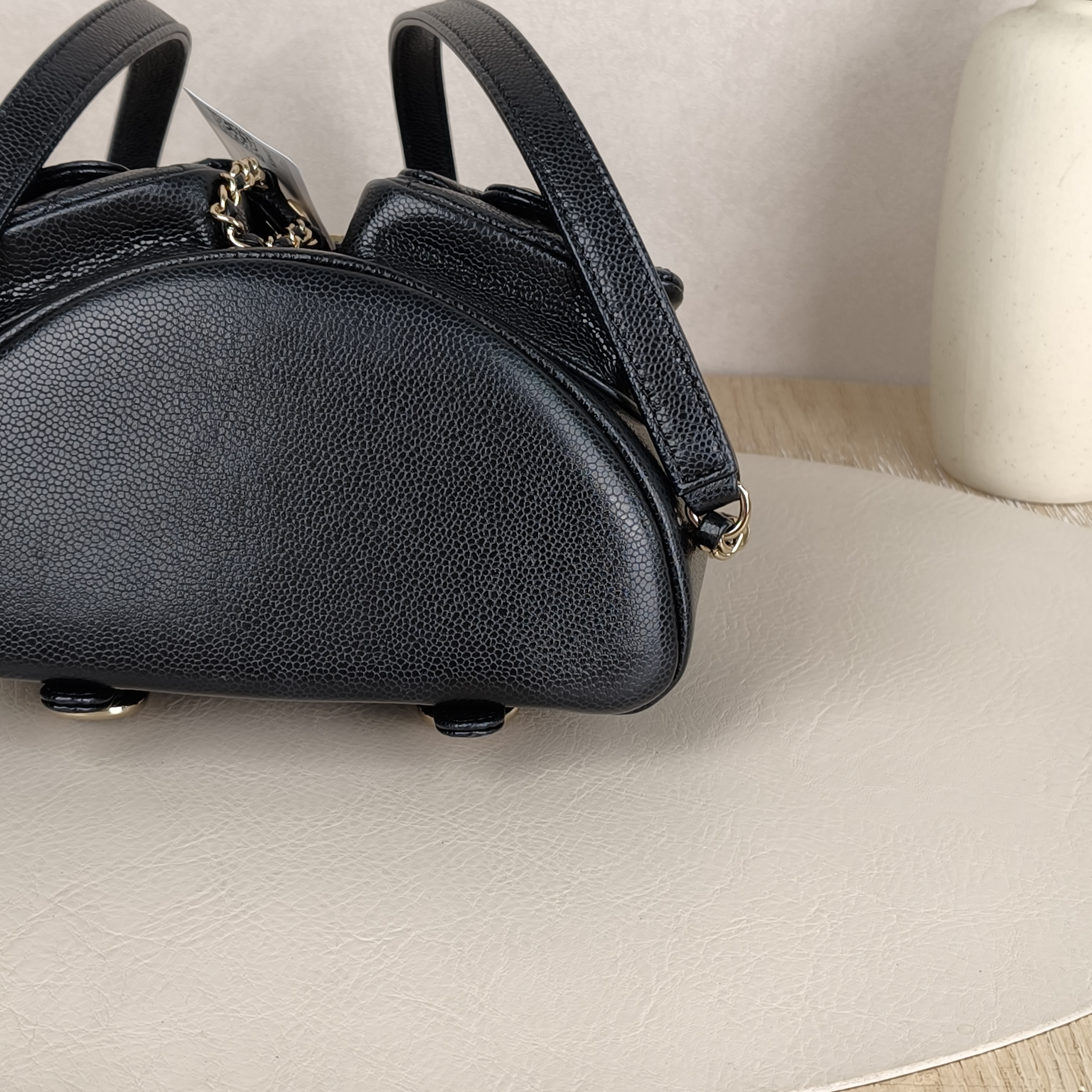 Chanel duma Small Black with Gold-Tone Hardware Grained Calfskin Microchip Edition · Box Dust Bag · 16.5 × 10 × 17.5 cm — cover view 8 of 9