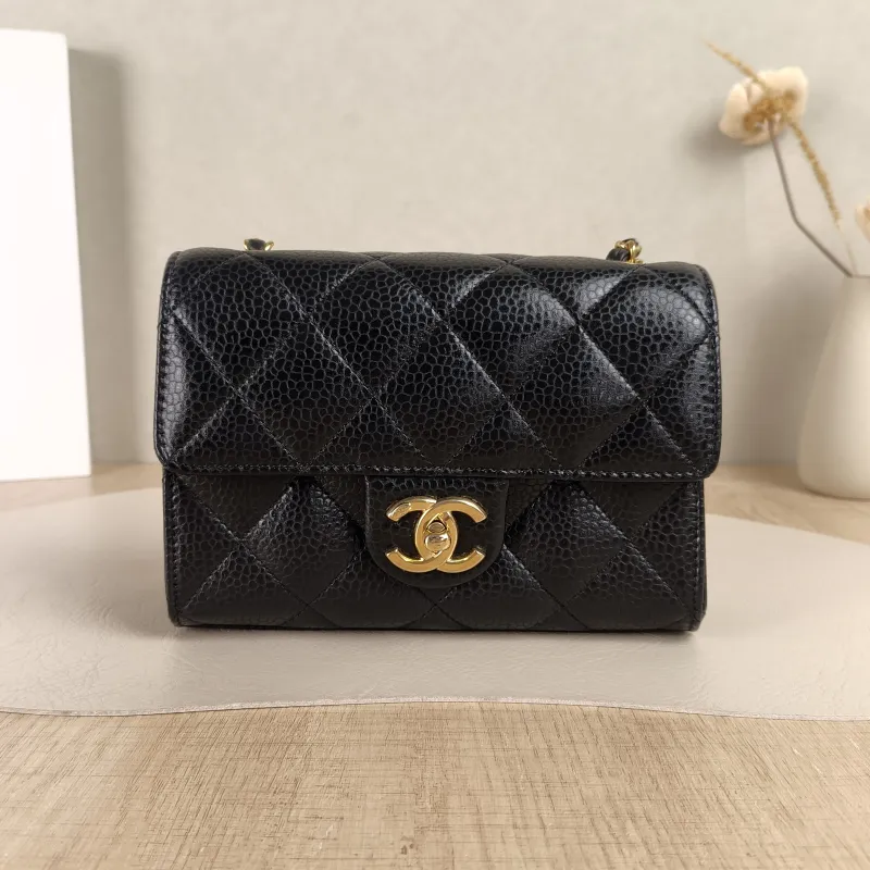 Chanel Crossbody Bag26c Crossbody Bag Black Grained Calfskinmini19 × 7 × 13 cm
