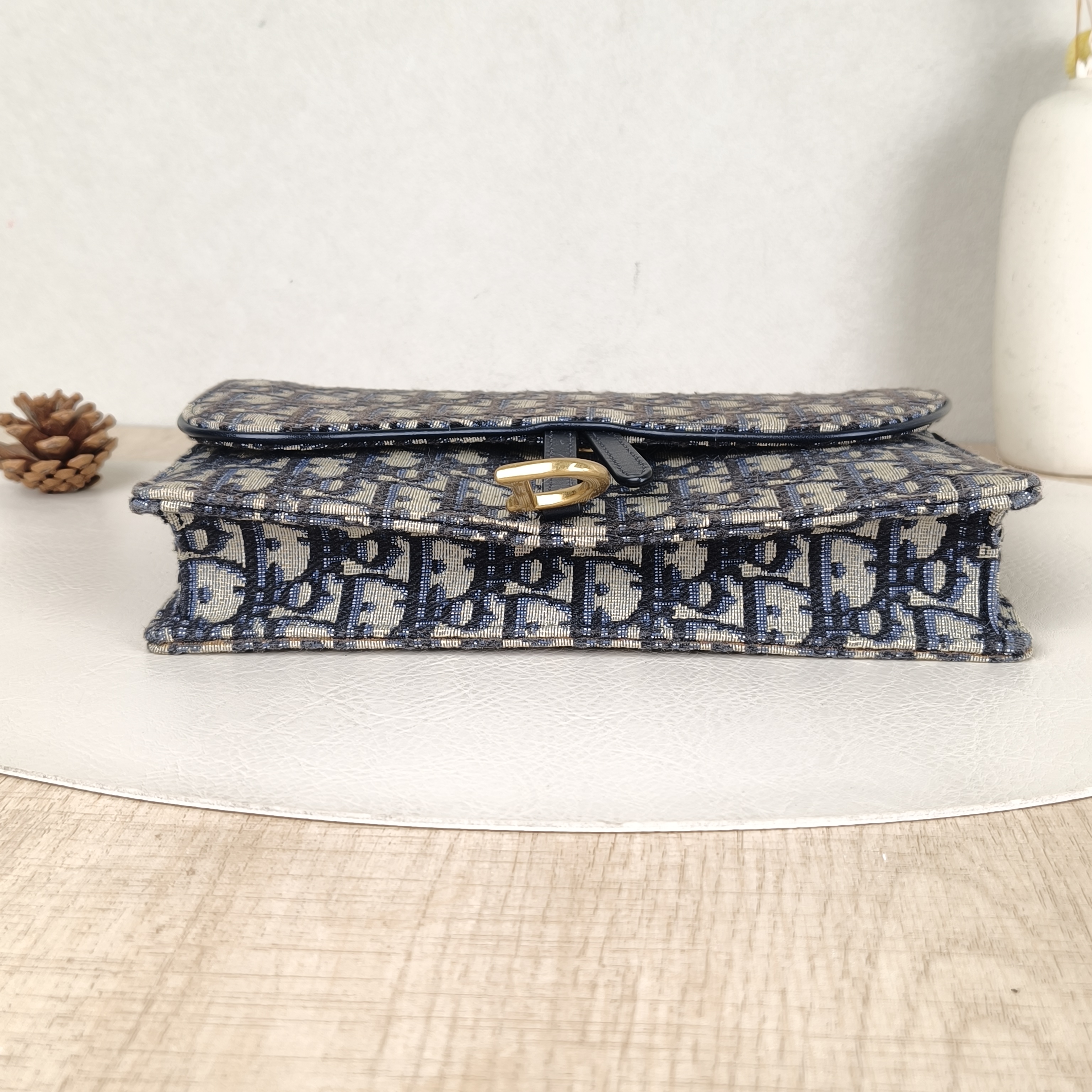 DIOR Crossbody Bag woc Blue Canvas Medium21.5 × 4.5 × 13.5 cm — cover view 4 of 6