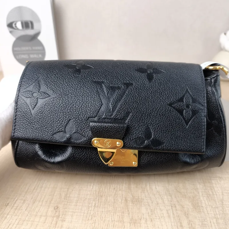Louis Vuitton Crossbody Bag Favorite Black Monogram Empreinte Embossed Calfskin Medium 24 × 9 × 14 cm — detail view 5 of 12