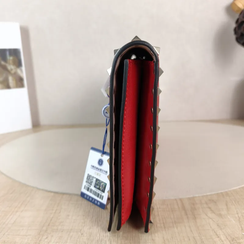 Valentino Clutch Clutch Red Calfskin One Size 28 × 3 × 17 cm — detail view 9 of 10