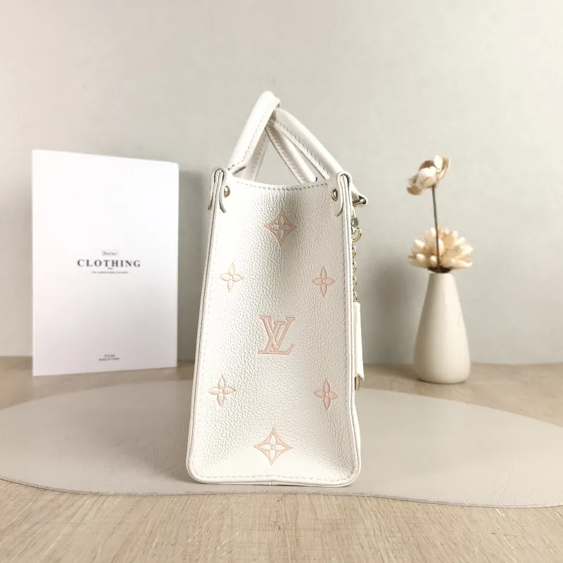 Louis Vuitton Shoulder Bag Onthego Beige · Pink Monogram Empreinte Embossed Calfskin Small 25 × 11.5 × 19 cm — detail view 12 of 12