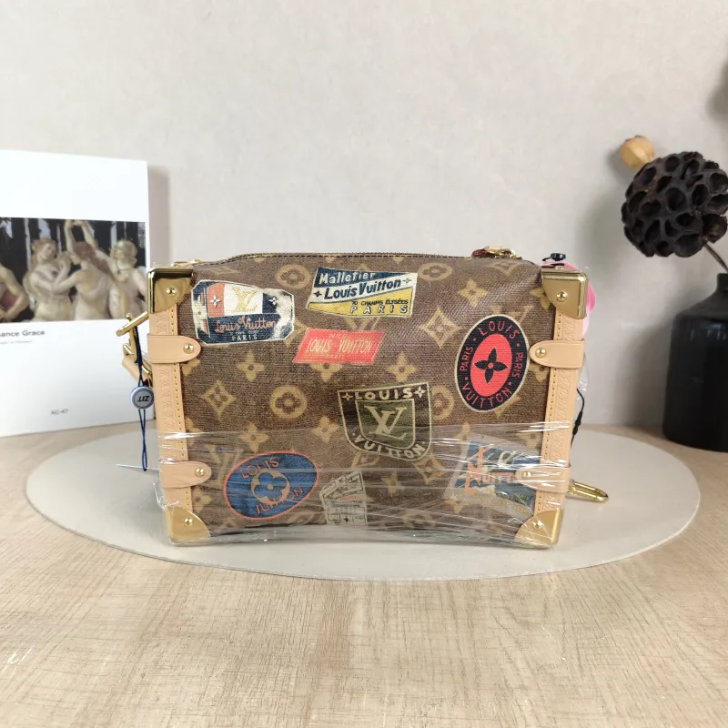 Louis Vuitton Crossbody Bag Side Trunk Box Brown Canvas Medium 23.5 × 8.5 × 16 cm — cover view 4 of 5