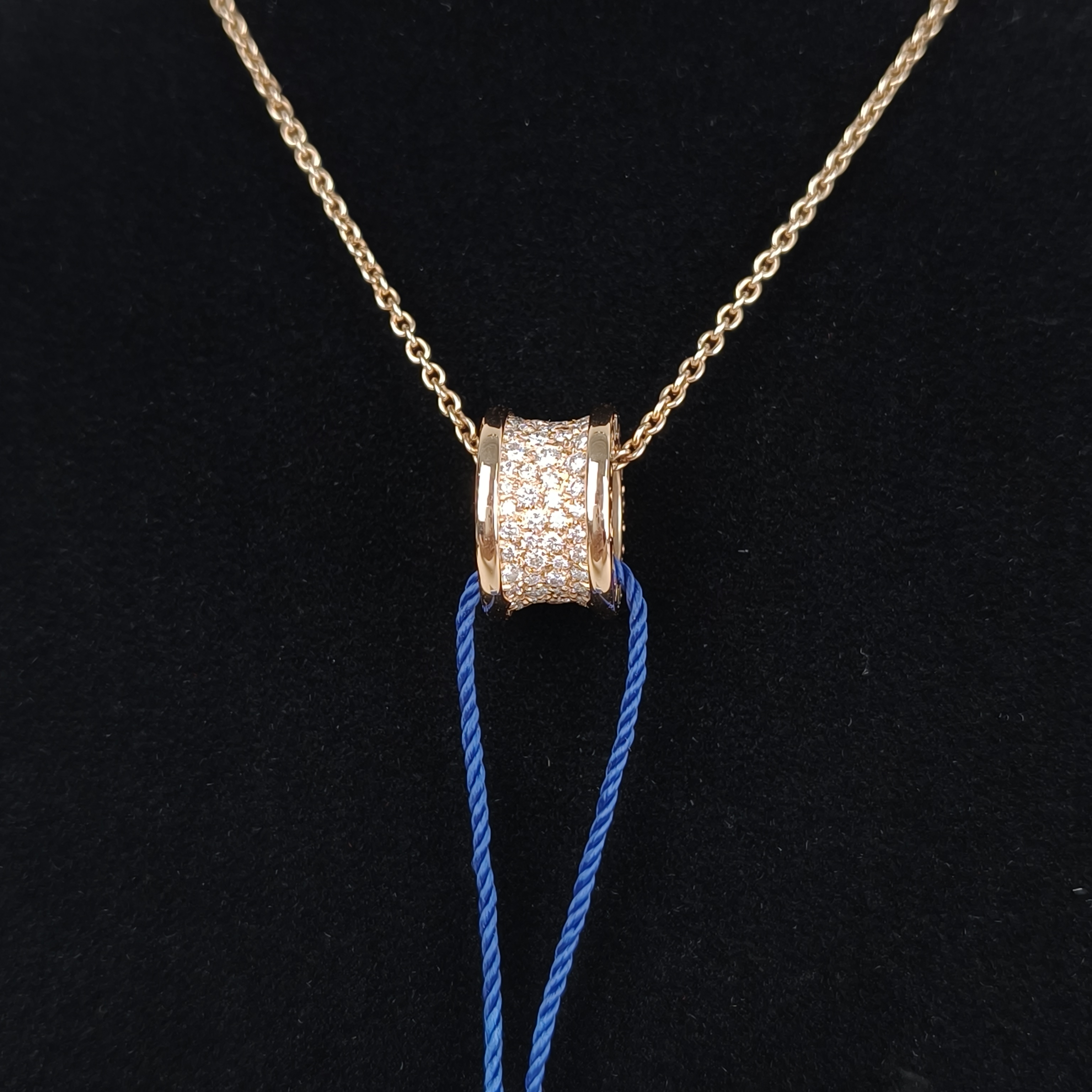 Bvlgari Necklace B.zero1Rose Gold Diamond18KR ose Gold One Size Pendant1.5cm 45cm