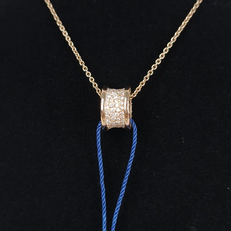 Bvlgari Necklace B.zero1Rose Gold Diamond18KR ose Gold One Size Pendant1.5cm 45cm