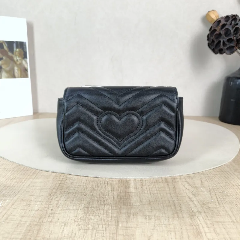 GUCCI Crossbody Bag GG Marmont Mini Marmont Mini Black Calfskin Mini 16.5 × 4.5 × 9.5 cm — cover view 2 of 5