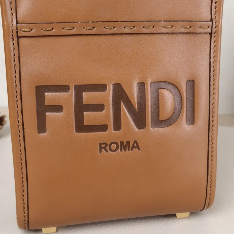 FENDI Crossbody Bag sunshine Caramel Calfskin Mini 13 × 6.5 × 18 cm — detail view 2 of 10