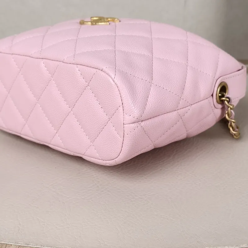 Chanel Crossbody Bag Gold-Tone Hardware Pink Grained Calfskin One Size21.5 × 7.5 × 19 cm — detail view 6 of 13