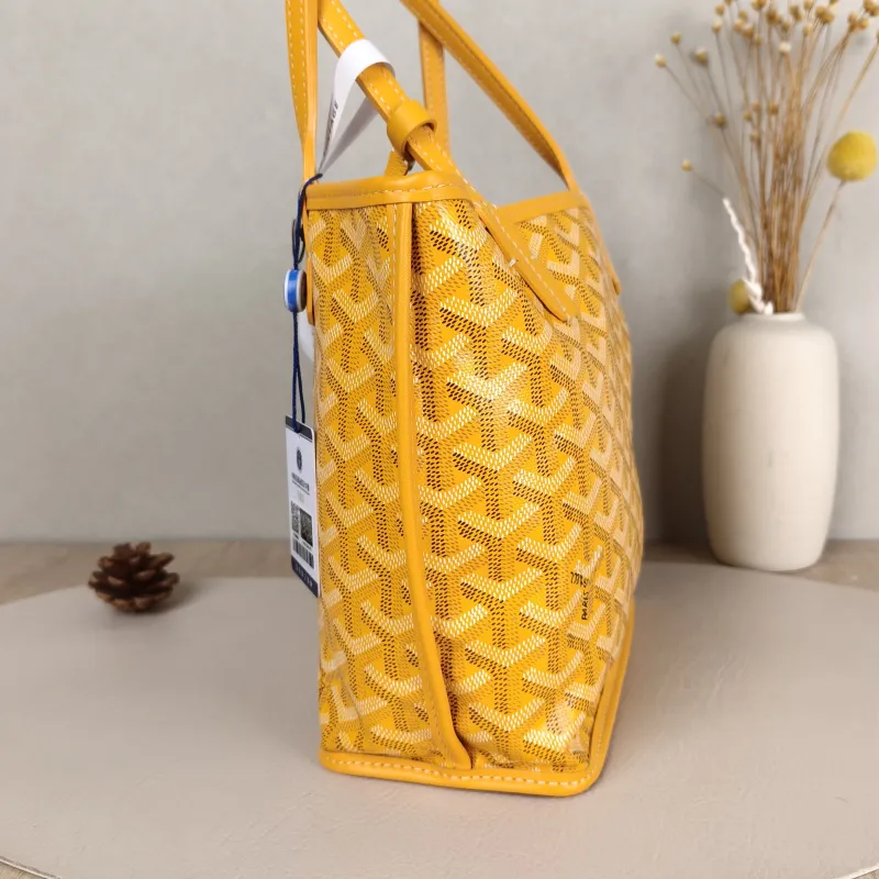 GOYARD Top Handle Bag ANJOU Shopping Tote Yellow PV Cmini19.5 × 9 × 19.5 cm — detail view 8 of 11