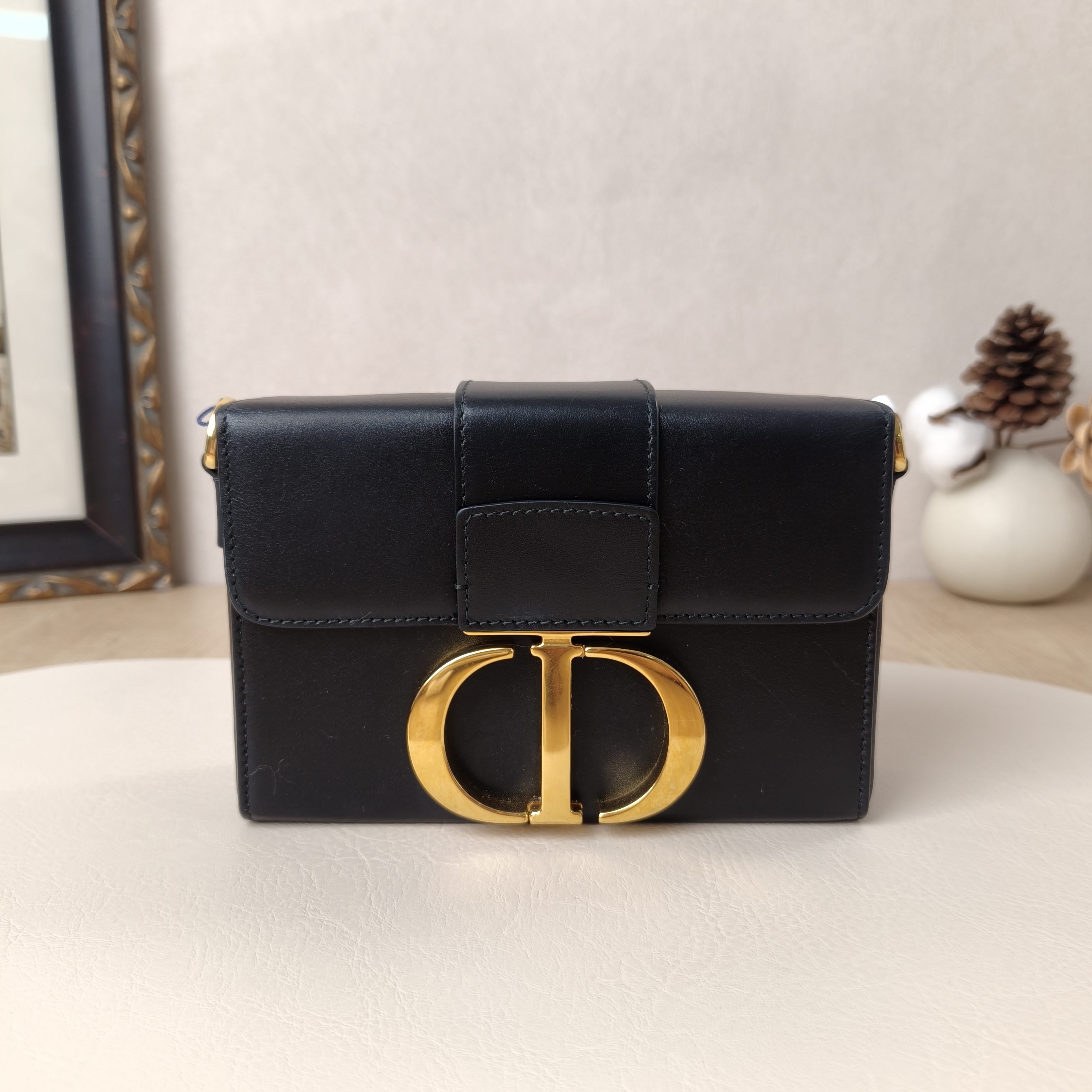 DIOR Crossbody Bag30Montaigne 30 Box Box Black Lambskinmini17.5 × 5 × 11.5 cm