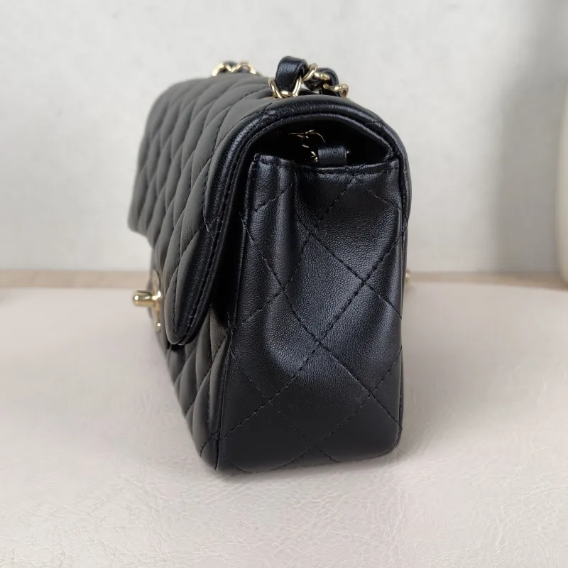 Chanel Crossbody Bag Classic Flap Large Mini CF Mini Black SL ambskin mini 20 × 6 × 12 cm — detail view 7 of 12