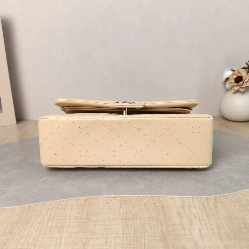 Chanel Crossbody Bag Classic Flap CF Beige Lambskin Small 23 × 6 × 14.5 cm 31 — cover view 6 of 6