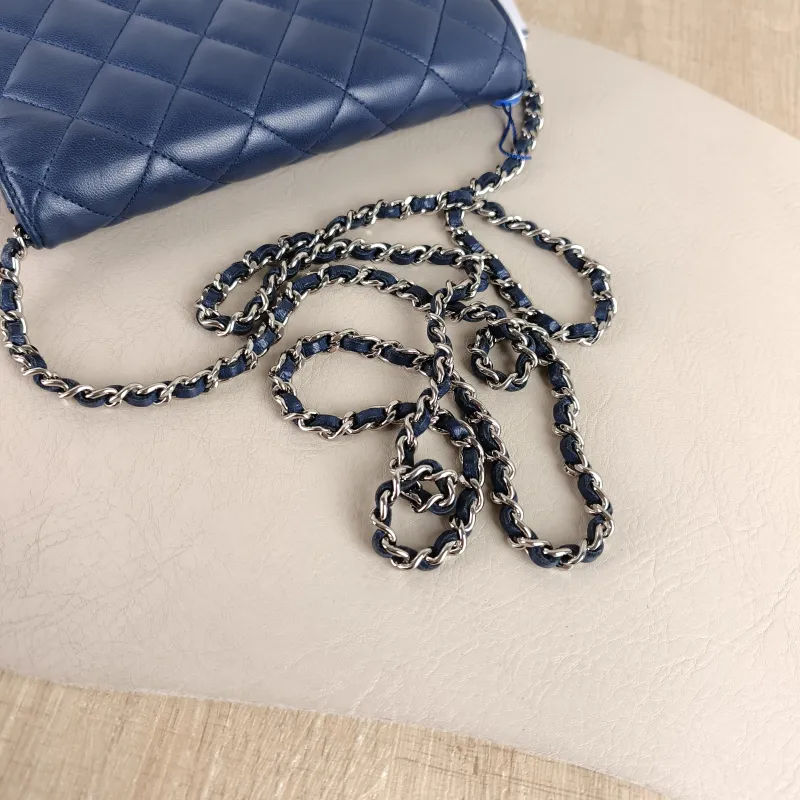Chanel Crossbody Bag Classic Flap WOC CF WOCWOC Bag Navy Lambskin One Size 19.2 × 3.5 × 12.3 cm 23 — detail view 11 of 14