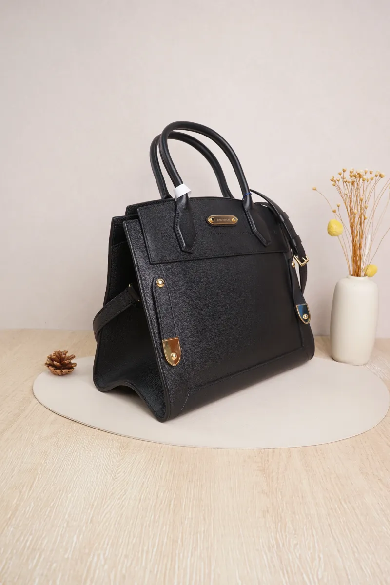 Louis Vuitton steamer Top Handle Bag Medium Black with Gold-Tone Hardware Calfskin Microchip Edition · Shoulder Strap · 31.5 × 15 × 27.5 cm — cover view 5 of 7