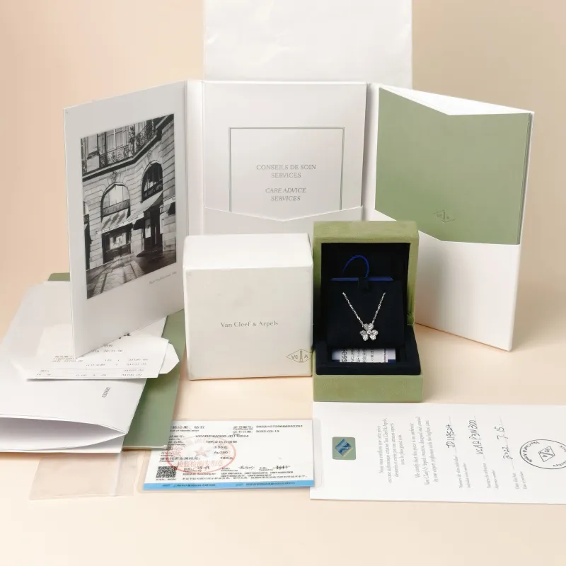 Van Cleef & Arpels Necklace Frivole Collection Pavé Diamond Necklace White Gold 18KW hite Gold Diamondmini42cm — cover view 5 of 11