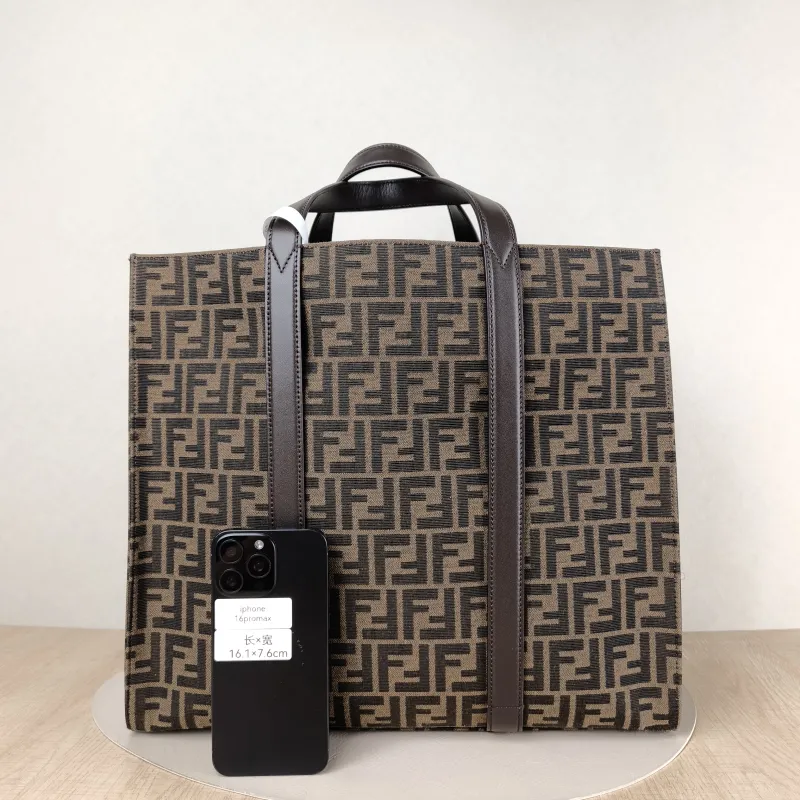 FENDI Top Handle Bag Tote Bag Top Handle Bag Monogram Canvas One Size 40 × 19 × 35 cm — cover view 5 of 5