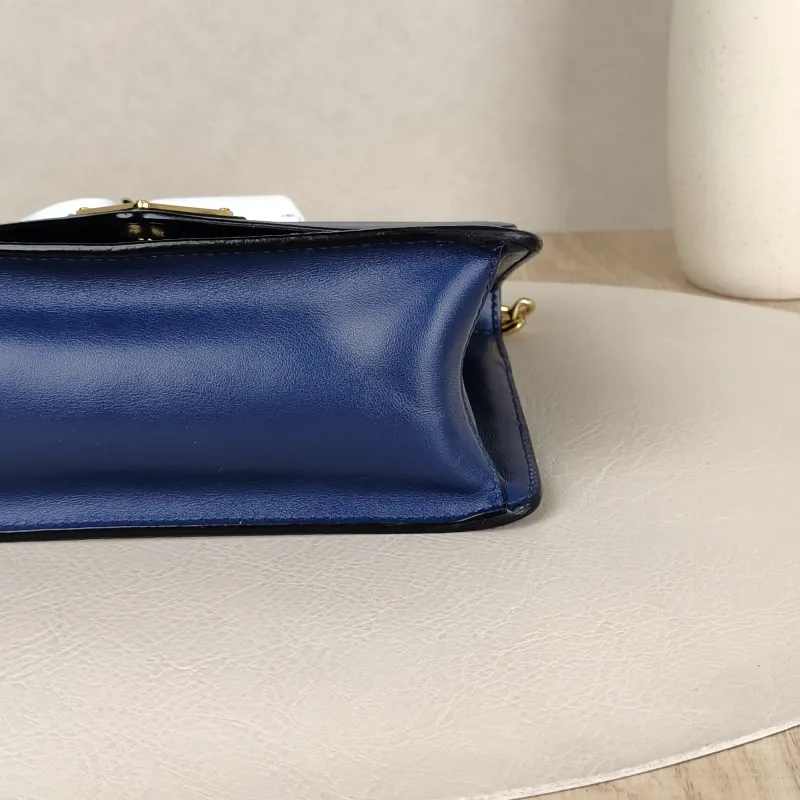 PRADA Crossbody Bag Crossbody Bag Clutch Blue Calfskin One Size20 × 7 × 14 cm — cover view 2 of 9
