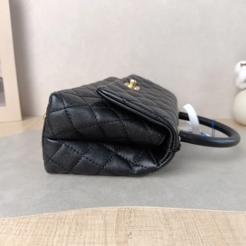 Chanel Top Handle Bag Coco Handle​ Black Grained Calfskin Small 24 × 10 × 14 cm 25 — detail view 10 of 14