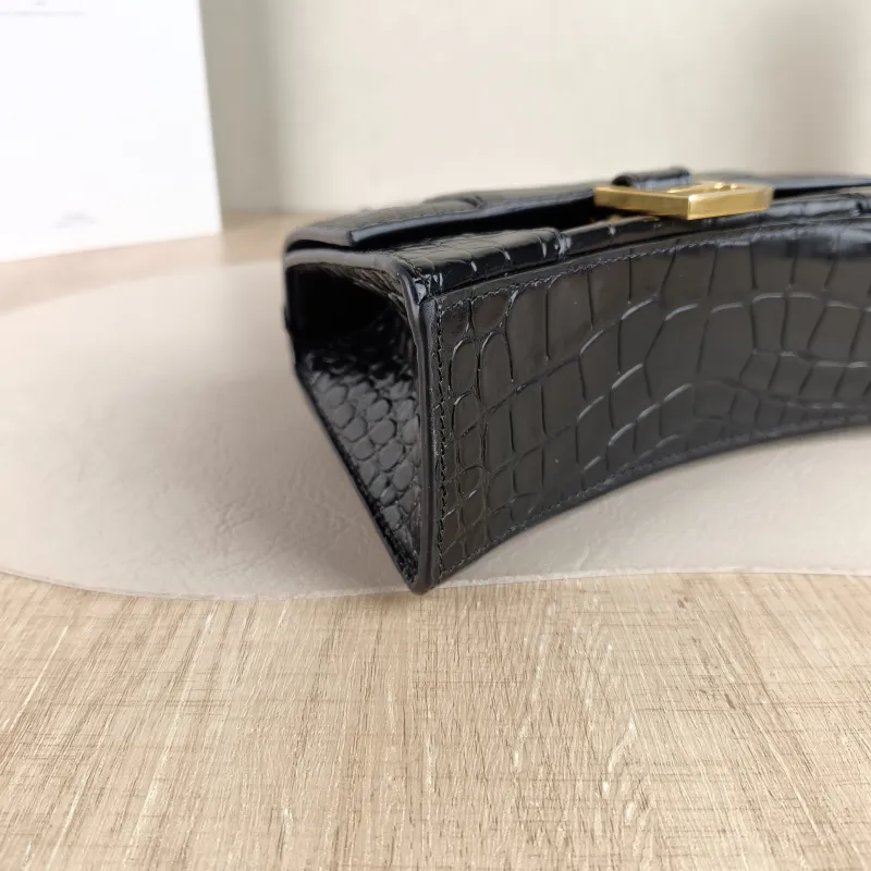 BALENCIAGA Crossbody Bag Hourglass Hourglass Bag Black CC alfskin Mini 19 × 8 × 13 cm — detail view 7 of 11