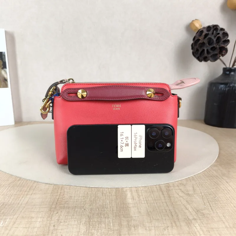 FENDI Crossbody Bag by the way Red Calfskin Mini 20.5 × 9 × 12 cm — cover view 5 of 5