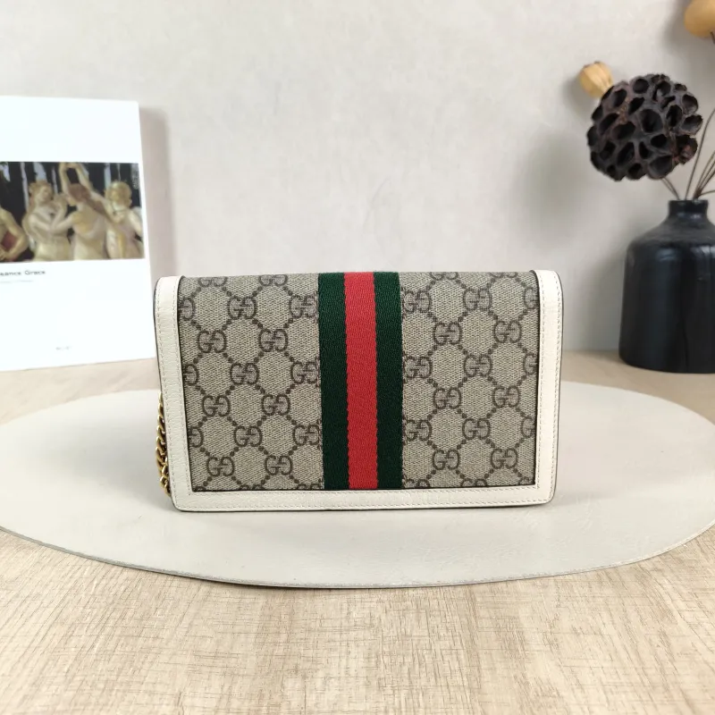 GUCCI Crossbody Bag Crossbody Bag White PVC One Size 20 × 3 × 12 cm — cover view 3 of 6