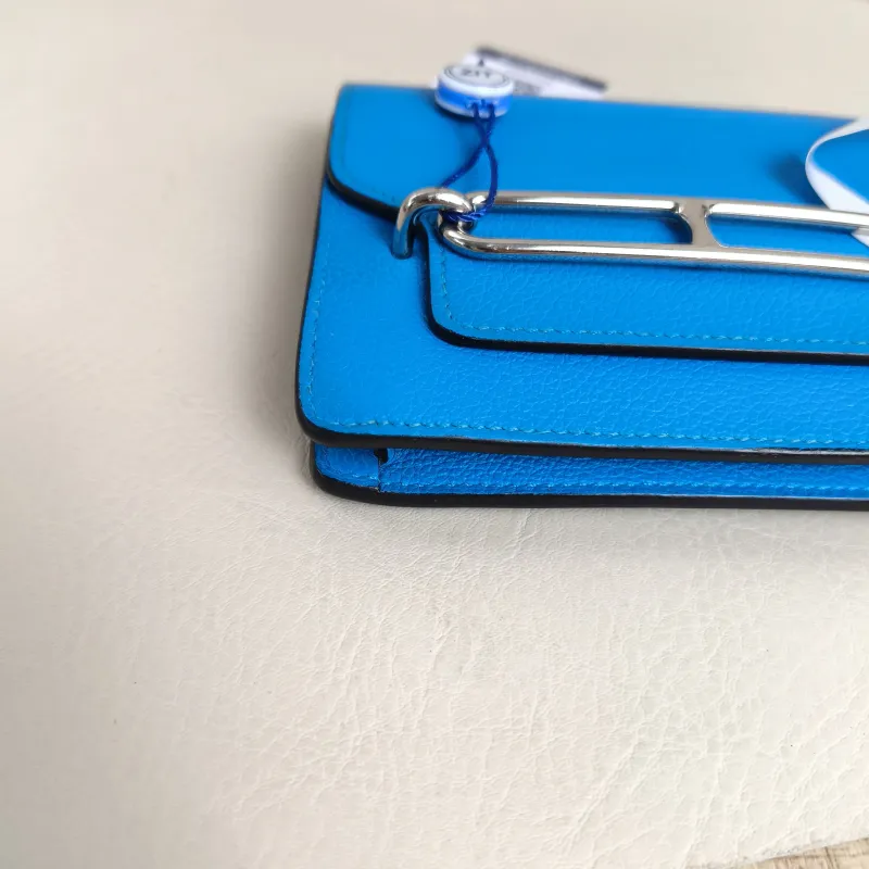 Hermès Wallet Roulis Slim Belt Bag Wallet Blue Evercolor Calfskinmini12.5 × 3 × 10.5 cm — detail view 2 of 11