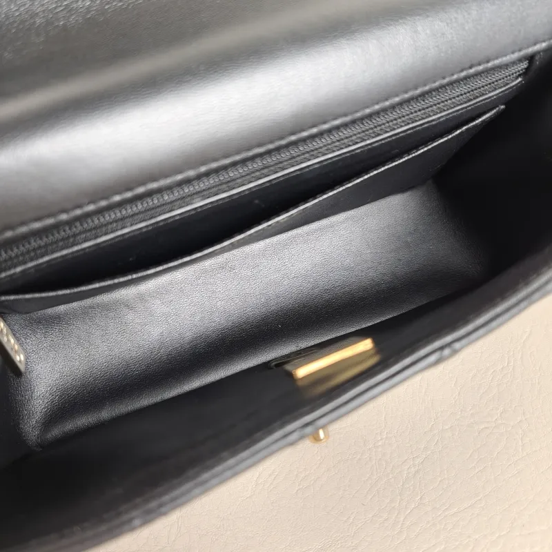 Chanel Crossbody Bag cf mini Black Lambskin mini20 × 6 × 12 cm Conditioned — detail view 13 of 13