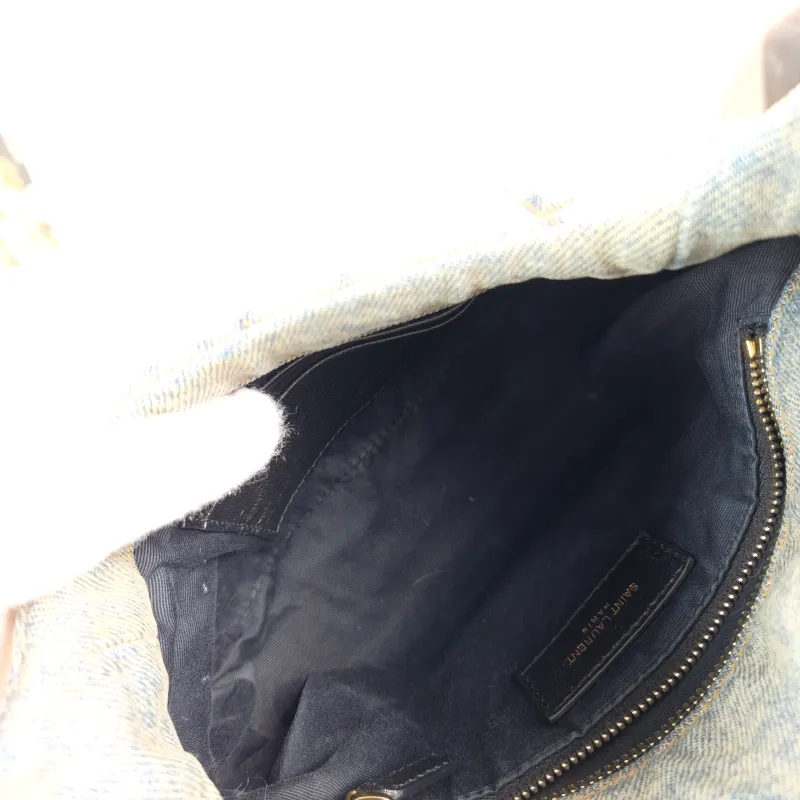 SAINT LAURENT Shoulder Bag LOULOU Blue Mini 20 × 7.5 × 14 cm — detail view 9 of 13