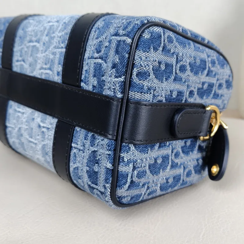 DIOR Crossbody Bag Groove 20 Top Handle Bag Blue Small 20.5 × 12 × 13.5 cm — detail view 3 of 12