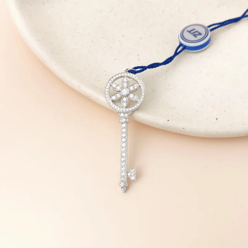 Tiffany&Co. Necklace Keys Collection Necklace Pendant PT950Diamond One Size 5.1cm Pendant โ cover view 2 of 6