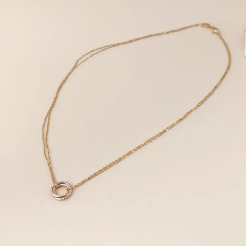 CARTIER Necklace Trinity Collection Necklace 18KW hite Gold Yellow Gold Rose Gold Mini 40cm — cover view 9 of 9