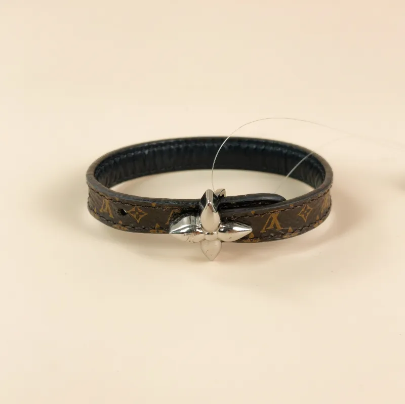 Louis Vuitton Bangle Bangle Silver Monogram One Size 20cm