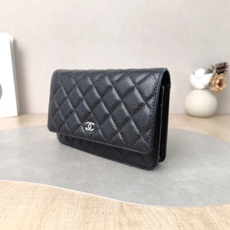 Chanel Crossbody Bag Classic Flap WOC CF WOCWOC Bag Black Grained Calfskin Mini 19.2 × 3.5 × 12.3 cm — cover view 6 of 6