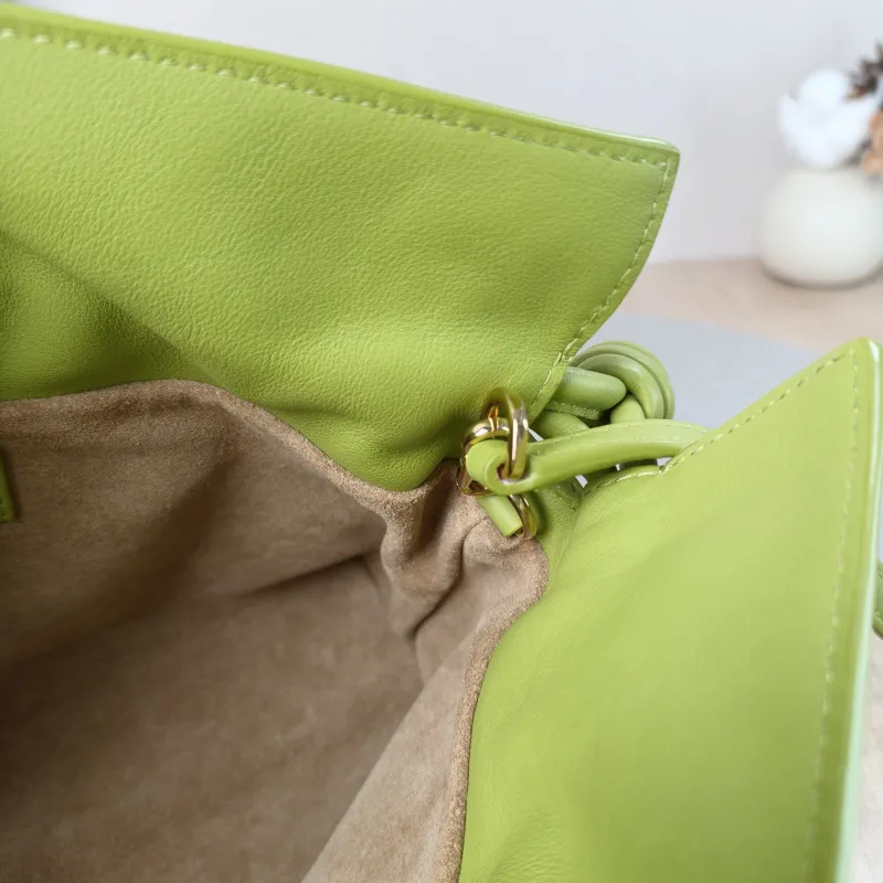 LOEWE Crossbody Bag Flamenco Green Calfskin Mini 24 × 9 × 18 cm — detail view 11 of 13