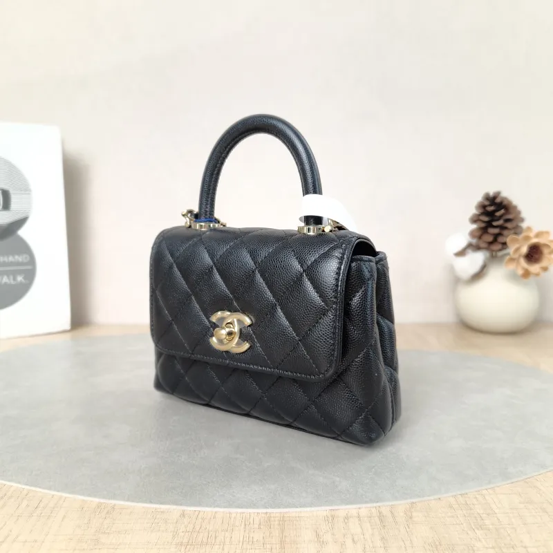 Chanel Top Handle Bag Coco Handle​Black Grained Calfskin Mini14.5 × 5.5 × 11.5 cm — cover view 4 of 6