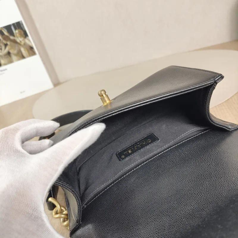 Chanel Crossbody Bag Le Boy​ Black Grained Calfskin Small 20.5 × 8.5 × 12 cm 25 — detail view 11 of 11