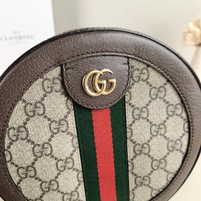 GUCCI Crossbody Bag Ophidia GG Round Bag Monogram PVC Mini 18 × 4.5 × 18 cm — detail view 5 of 10