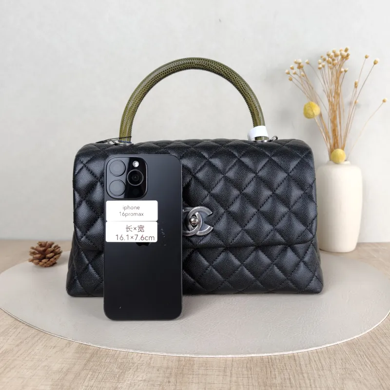 Chanel Top Handle Bag Coco Handle​ Black Grained Calfskin Medium 29 × 12 × 18 cm 23 — cover view 3 of 5