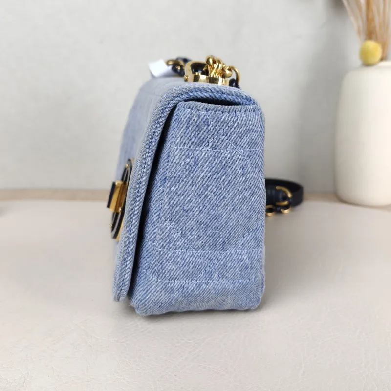 DIOR Crossbody Bag Caro Chain Bag Blue Small 20 × 7 × 13.5 cm — detail view 5 of 14