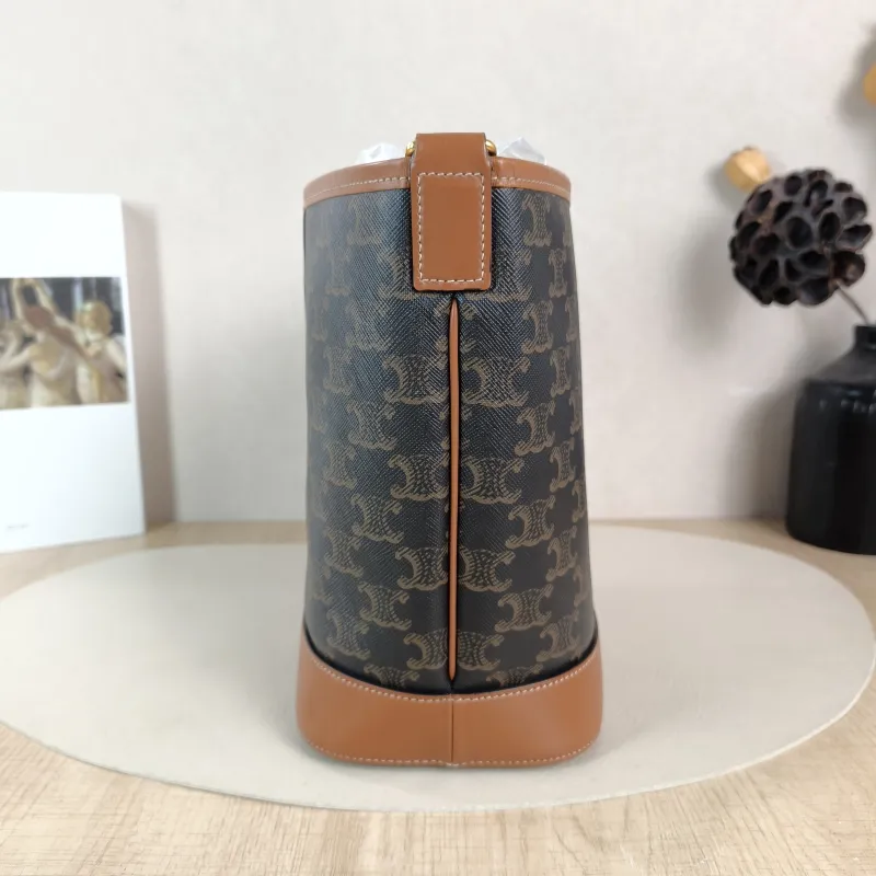 CELINE Crossbody Bag Triomphe Bucket Bag Monogram PVC Small 22 × 13 × 26 cm — detail view 1 of 10