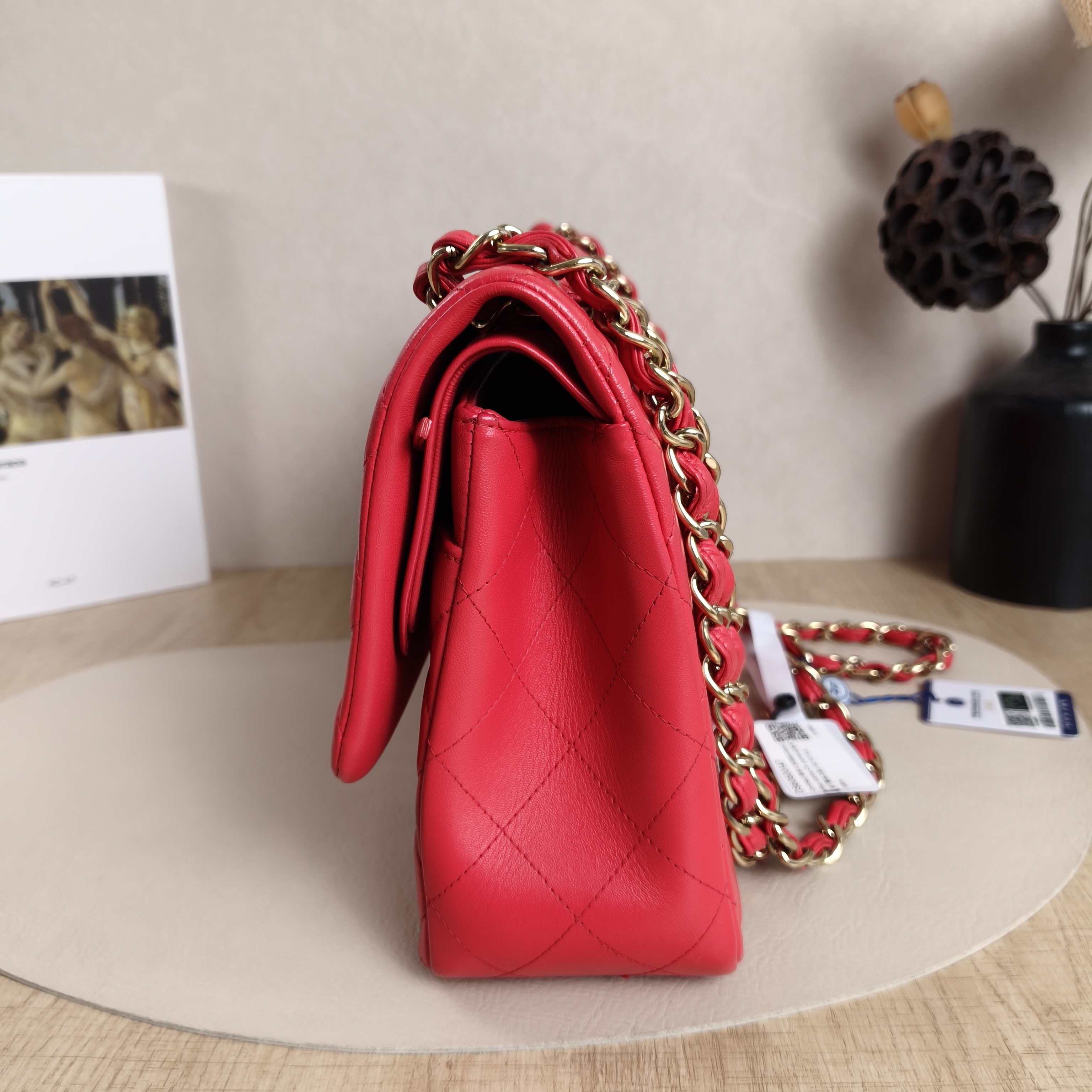 Chanel Crossbody Bag Classic Flap Jumbo CF Jumbo Red Lambskin Large30 × 10 × 19.5 cm — cover view 5 of 10