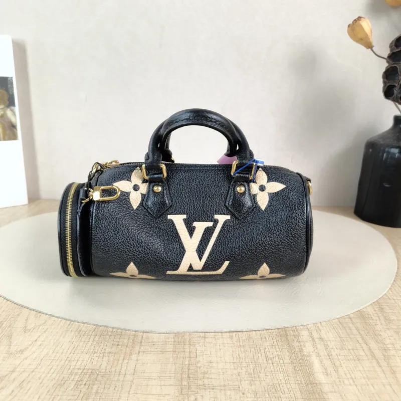 Louis Vuitton Crossbody Bag Papillon Black · White Monogram Empreinte Embossed Calfskin BB 20 × 10 × 10 cm — cover view 5 of 5