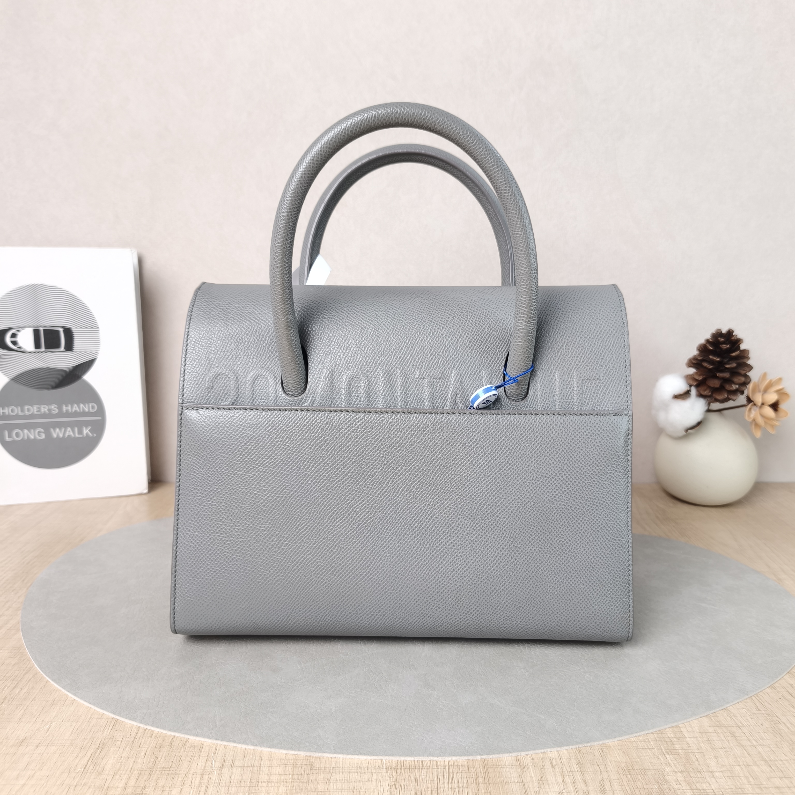 DIOR Top Handle Bag St Honore Tote Bag Grey Calfskin Medium25 × 12 × 19 cm — cover view 4 of 5