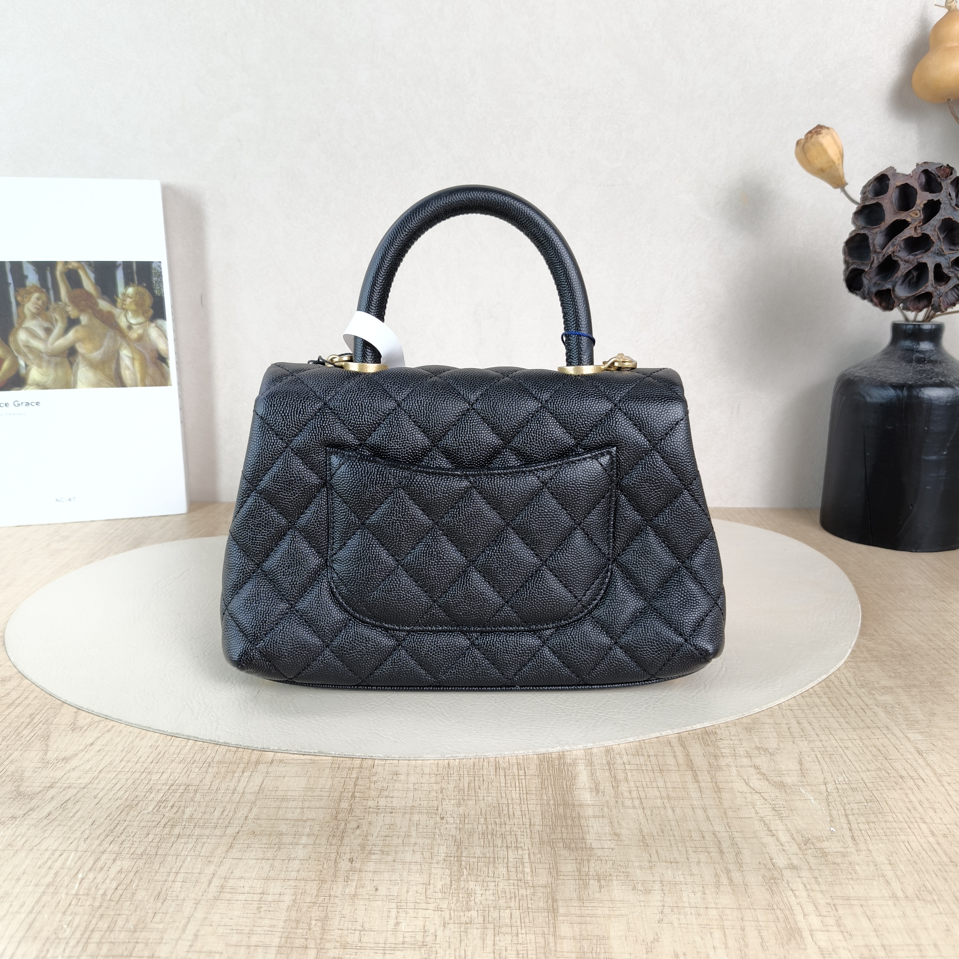 Chanel Top Handle Bag Coco HandleBlack Grained Calfskin Small24 × 10 × 14 cm — cover view 3 of 5