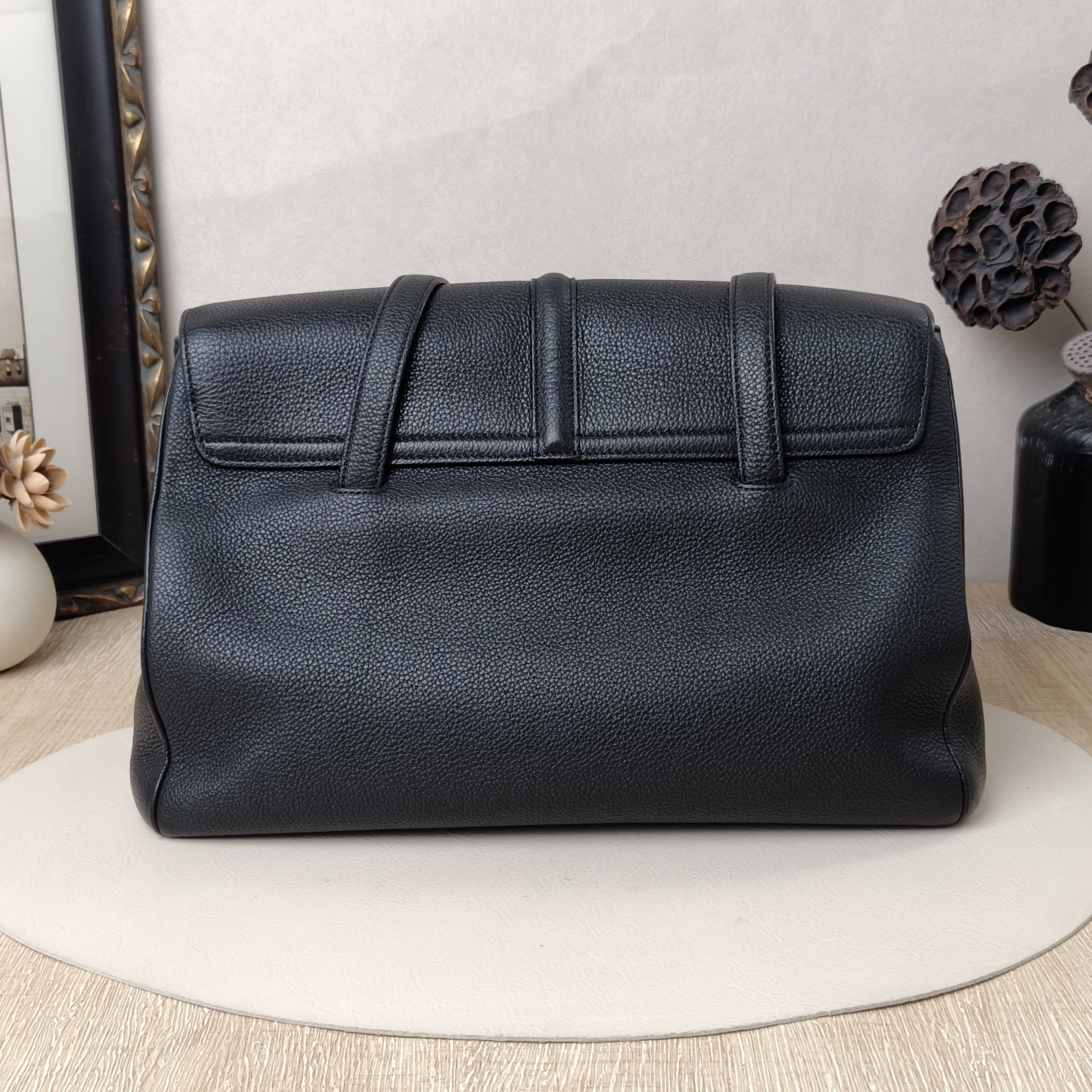 CELINE soft16Shoulder Bag Medium Black with Gold-Tone Hardware Calfskin · · 32 × 15 × 24 cm — cover view 5 of 10