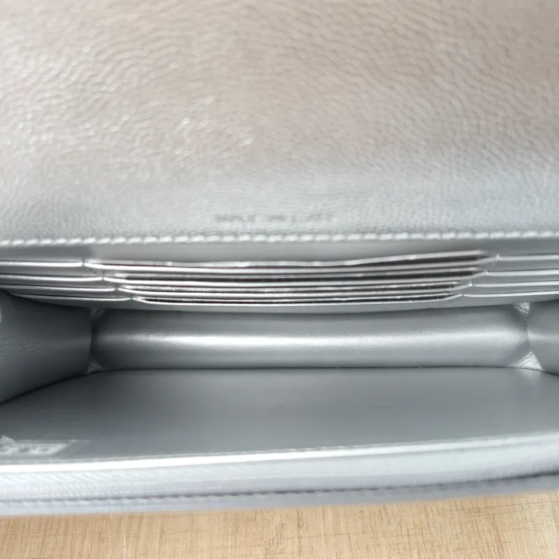 Chanel Backpack Backpack Silver Grained Calfskin One Size 18.2 × 5 × 14 cm — detail view 5 of 14