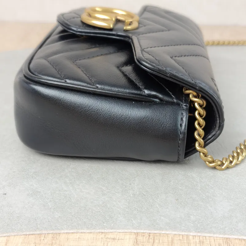 GUCCI Crossbody Bag GG Marmont Mini Marmont Mini Black Calfskinmini16.5 × 4.5 × 9.5 cm — detail view 9 of 9