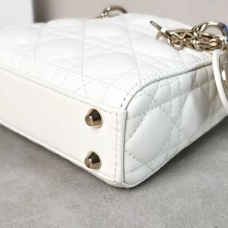 DIOR Crossbody Bag Lady Lady Dior Bag White Lambskin Mini 12 × 5 × 10 cm — detail view 5 of 11